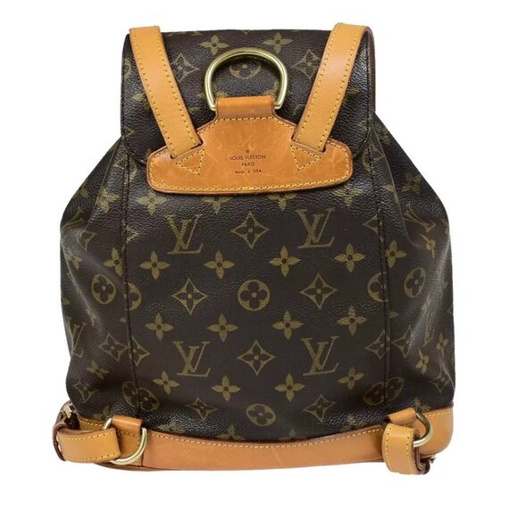 LOUIS VUITTON Montsouris MM Backpack Bag Monogram Leather Brown - Picture 1 of 16